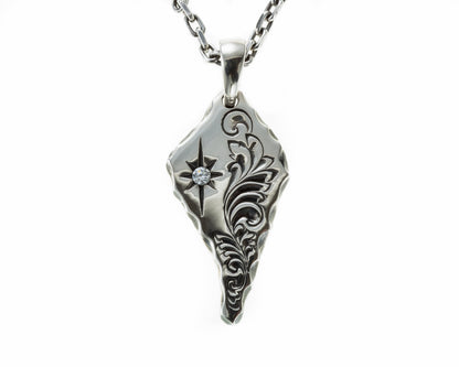 [DSTN] Silver 925 Pendant with Sun Arabesque Zirconia Pendant Top and Chain Necklace