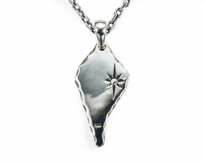 [DSTN] Silver 925 Pendant with Sun Arabesque Zirconia Pendant Top and Chain Necklace