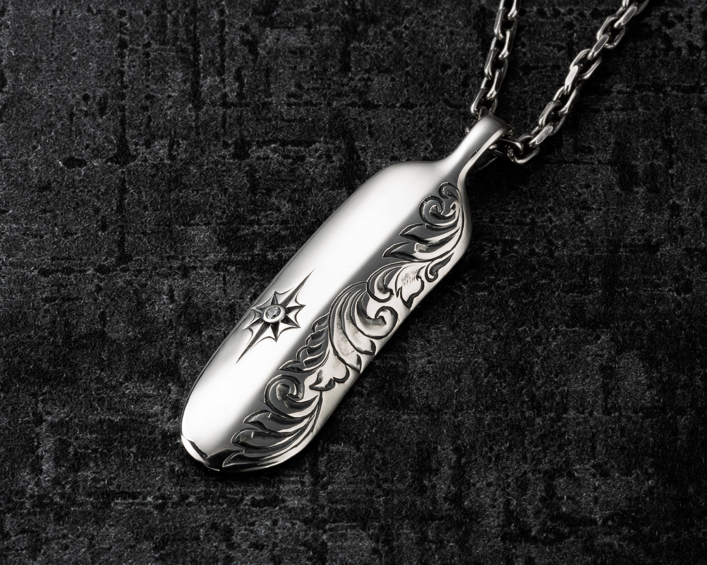 [DSTN] Silver 925 Pendant with Sun Arabesque Zirconia Pendant Top and Chain Necklace